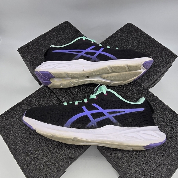 ASICS Shoes Women's 8.5 Running Black with Purple Accents and Mint Trim - Picture 5 of 7